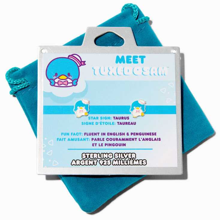 Sterling Silver Hello Kitty&reg; and Friends Tuxedosam&trade;️ Enamel Stud Earrings,