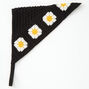 Floral Crochet Black Head Scarf,