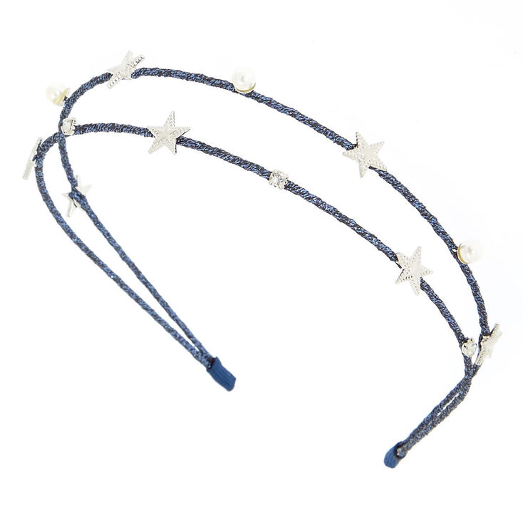 Night Sky Two Row Headband - Navy Blue,