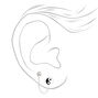 Sterling Silver Yin Yang Connector Chain Stud Earrings,
