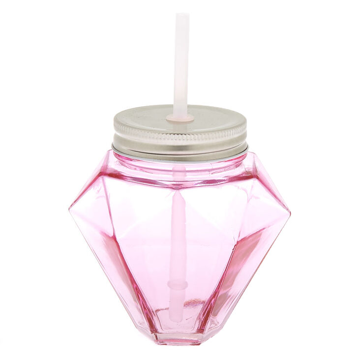 Diamond Mason Jar Cup - Pink,