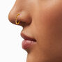 Gold Sterling Silver 22G Twist Hoop Nose Ring,