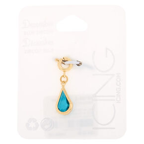December Birthstone Bracelet Charm - Blue Zircon,