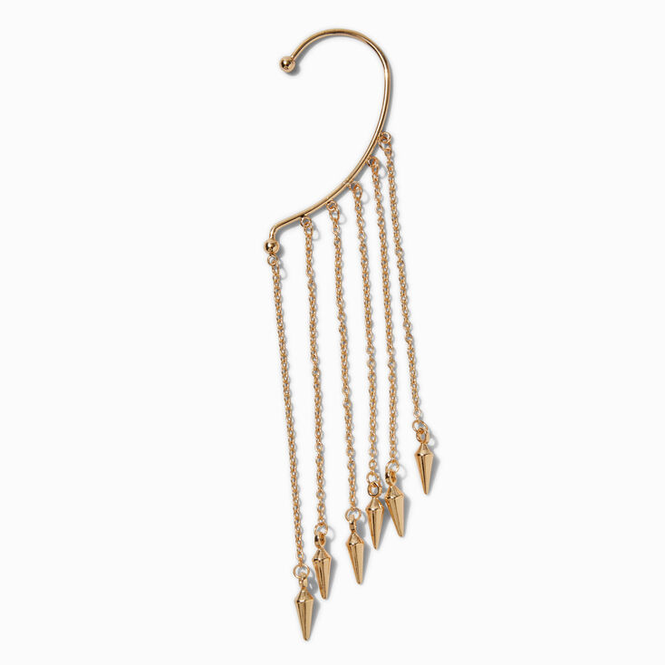 Gold-tone Spike Fringe Ear Cuff,