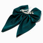 Emerald Green Satin Bow Barrette Hair Clip,