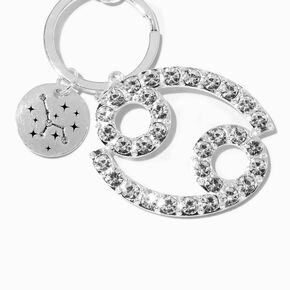 Cancer Mystical Gem Silver Zodiac Keychain,