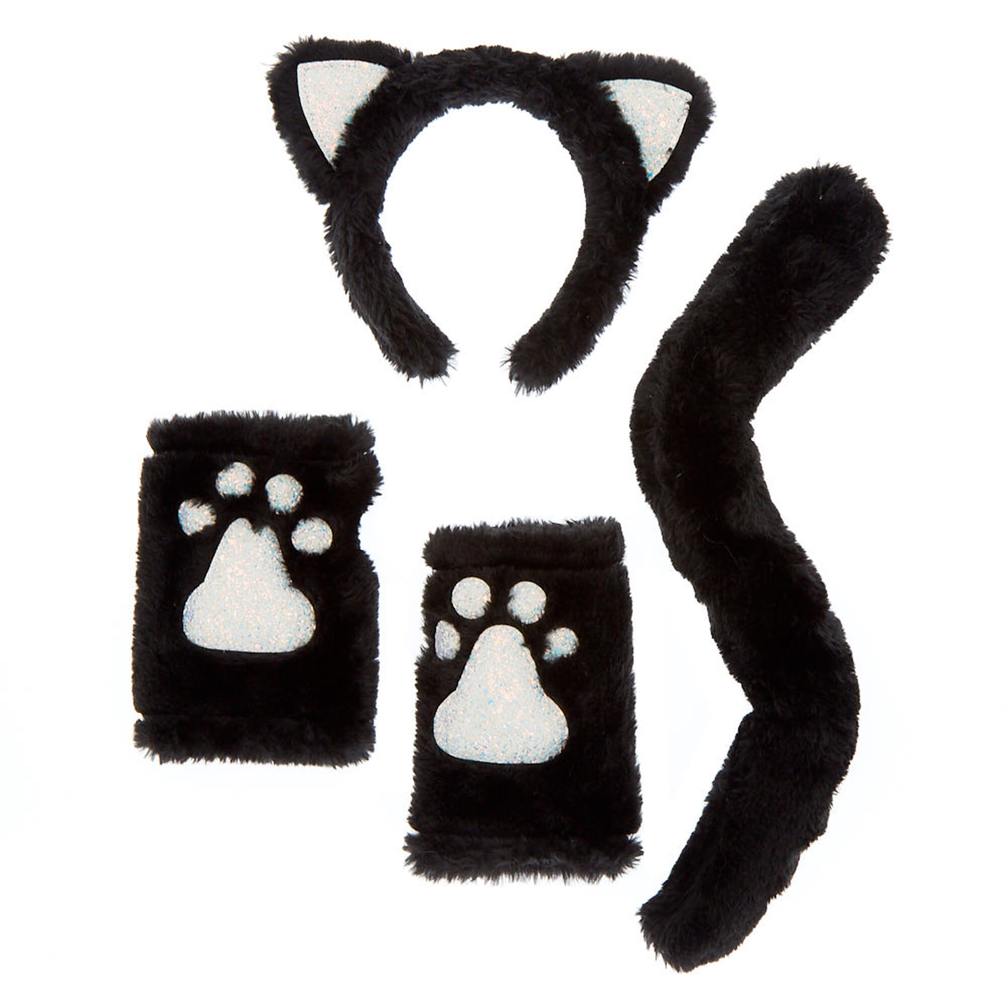 Furry Glow In The Dark Cat Costume Set Black 3 Pack Icing Us