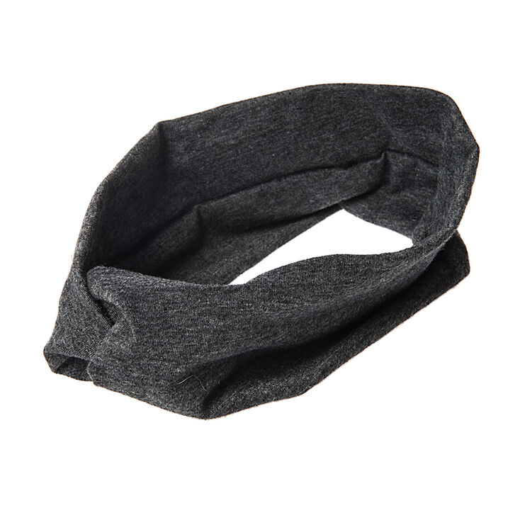 Charcoal Gray Jersey Turban Headwrap,