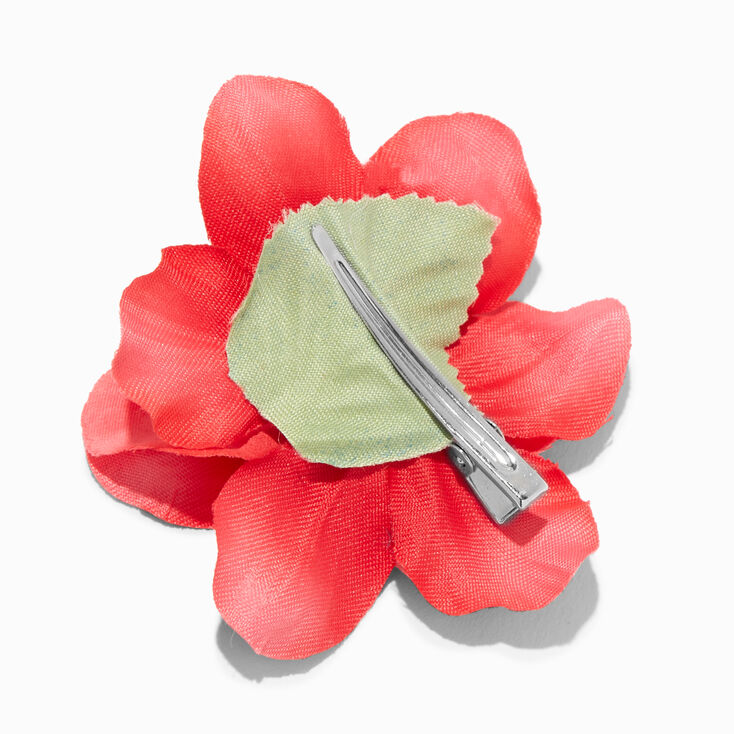 Dark Pink Hibiscus Flower Hair Clip,