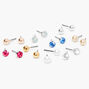 Pearl and Crystal Assorted Stud Earrings - 9 Pack,