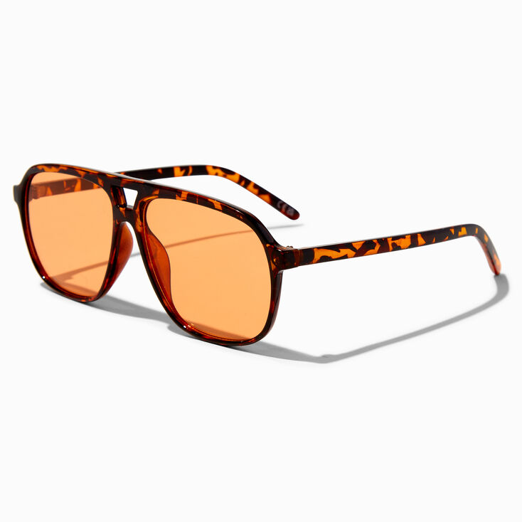 Orange Lens Tortoiseshell Frame Sunglasses,