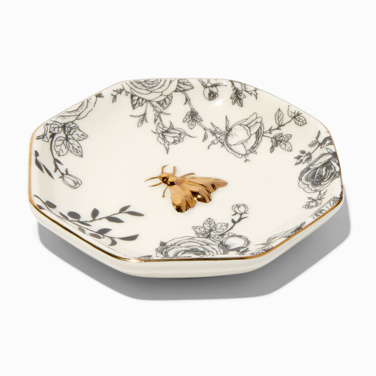 Toile Print Bumblebee Trinket Dish,