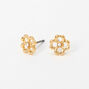 Gold Daisy Flower Stud Earrings,