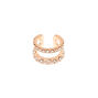 Rose Gold Crystal Double Row Ear Cuff Earring,