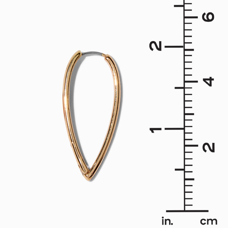 Gold-tone Pointed 40MM Clicker Hoop Earrings,