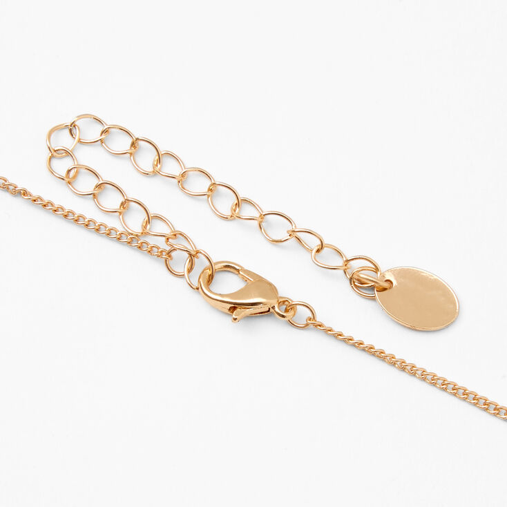 Gold Initial Rectangle Medallion Pendant Necklace - E,