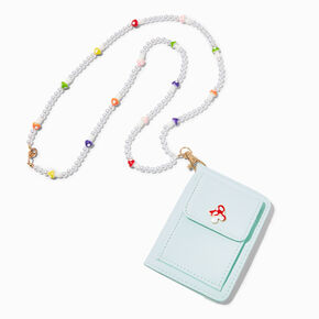 Mushroom Emblem Wallet With Beaded Lanyard,