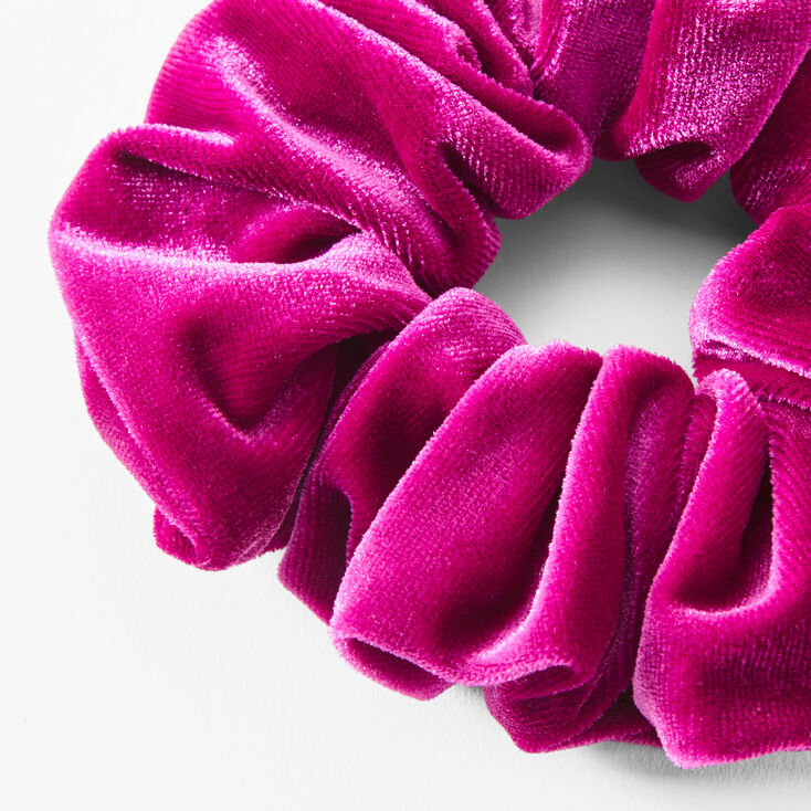 Fuchsia Medium Velvet Hair Scrunchie,