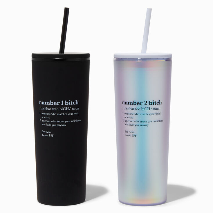 Number 1 &amp; 2 Bitch Plastic Tumbler Set - 2 Pack,