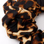 Giant Dark Leopard Hair Scrunchie - Brown,