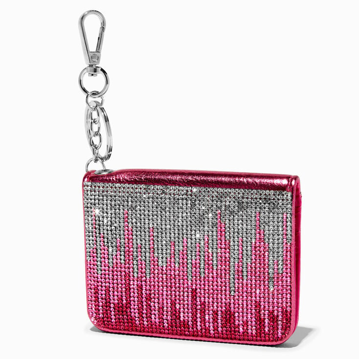  Fuchsia Pink Ombre Bling Coin Purse,