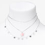 Pink Resin Butterfly Multi-Strand Choker Necklaces - 2 Pack,