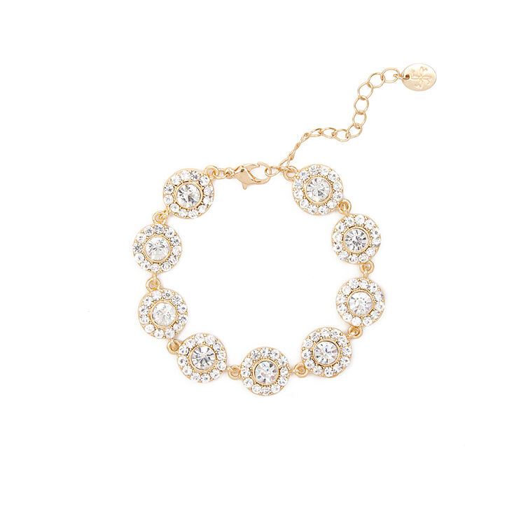 Pavé Crystal & Rhinestone Circles Bracelet,