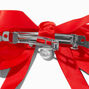 Red Satin Pearl Long Tail Bow Hair Clip,