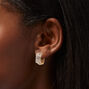 Gold 20MM Spike Cubic Zirconia Hinge Hoop Earrings,