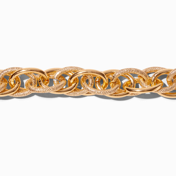 Gold-tone Textured Chain Link Extended Length Bracelet,