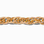 Gold-tone Textured Chain Link Extended Length Bracelet,