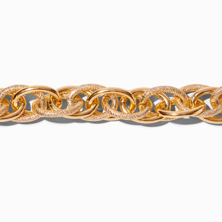 Gold-tone Textured Chain Link Extended Length Bracelet,