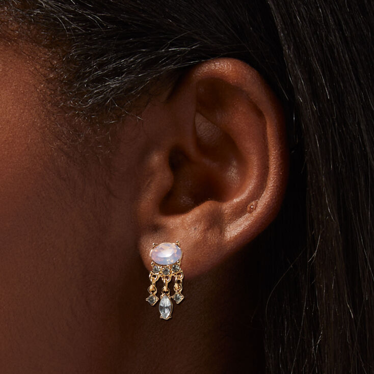 Pink Rhinestone 0.5&quot; Drop Earrings,