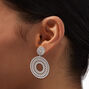 Silver-tone Filigree Double Disc 1.5&quot; Drop Earrings ,