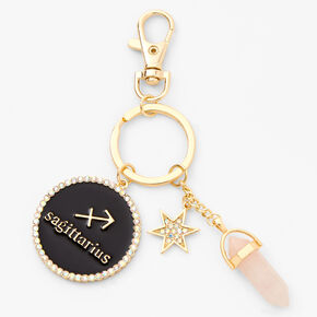 Gold Mystical Gem Zodiac Keychain - Sagittarius,