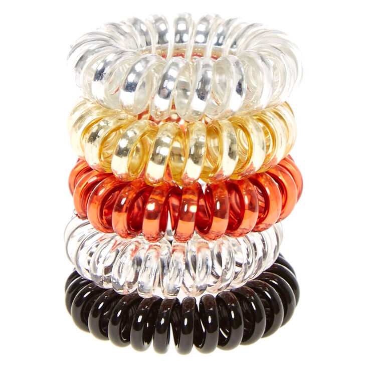 Metallic Neutral Mini Coiled Hair Ties,