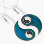 Best Friends Yin Yang Blue Iridescent Keychains - 2 Pack,