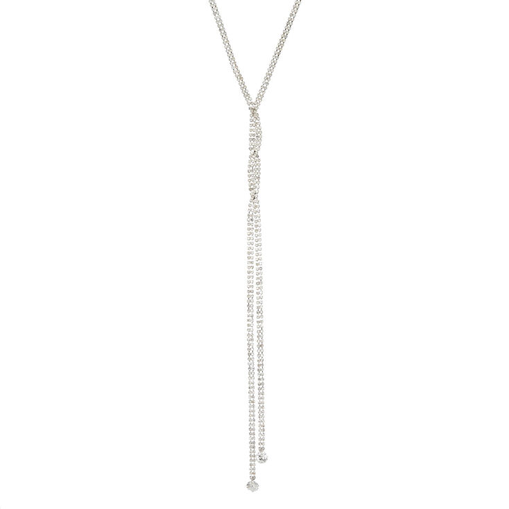 Silver Tone Lariat Necklace,