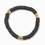 Gold Black Disc Heishi Stretch Bracelet,