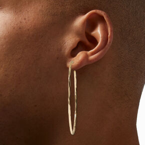 Gold Textured 70MM Hoop Earrings,