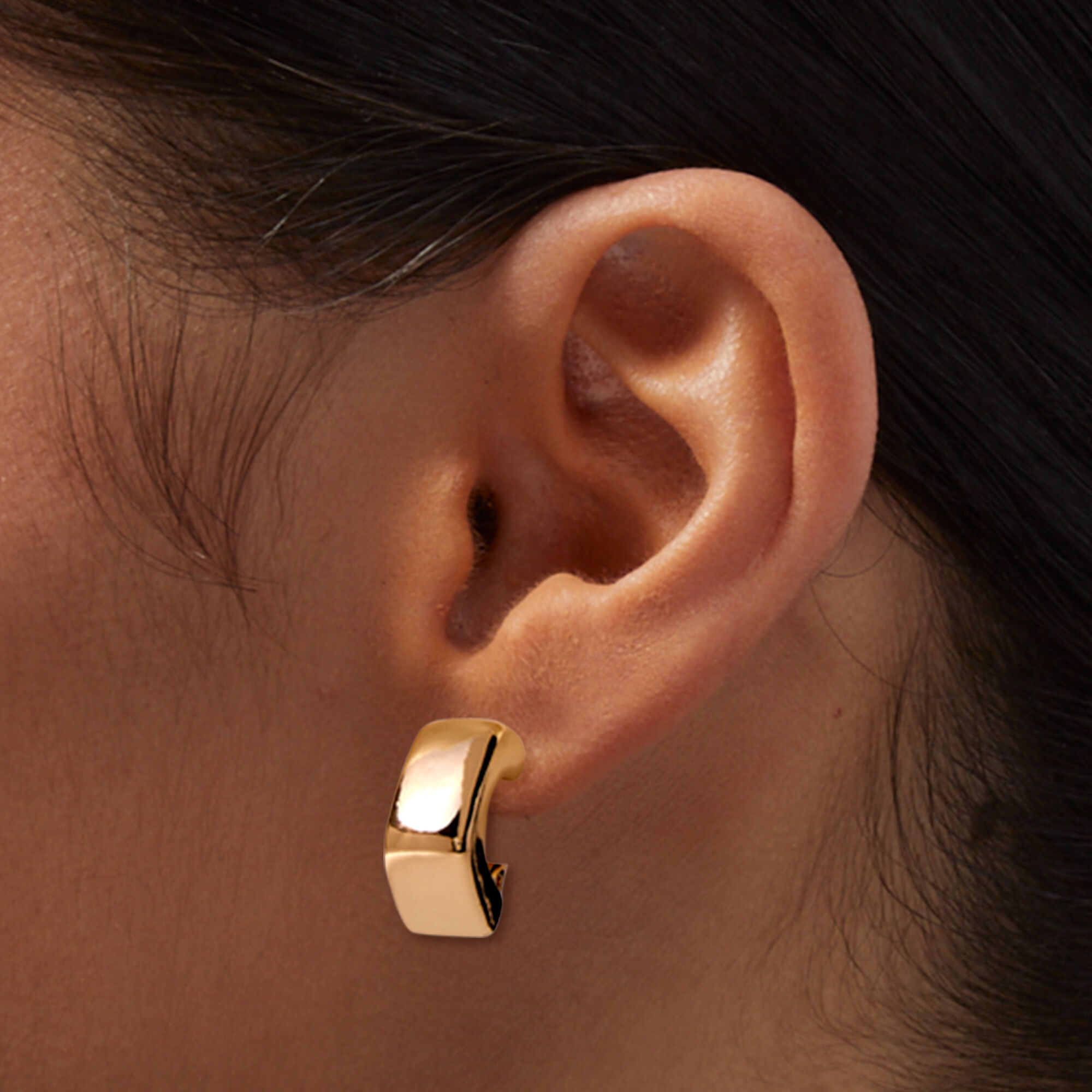 Chunky clip cheap on hoop earrings