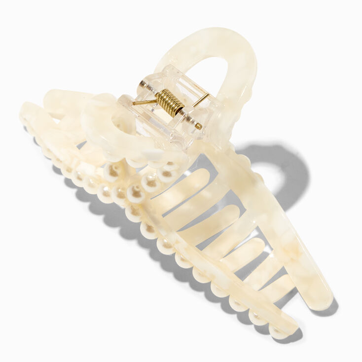 Cream Pearl Loop Hair Claw,