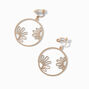 Gold-tone Floral Cutout 1&#39;&#39; Clip-On Drop Earrings,