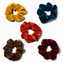 Warm Tone Ribbed Velvet Hair Scrunchies - 5 Pack,