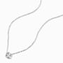 Silver Cursive Lowercase Initial Pendant Necklace - E,