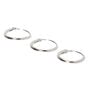 Sterling Silver 22G Cartilage Snap Hoop Earrings - 3 Pack,