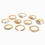 Gold Opal Vintage Mixed Ring Set - 10 Pack,