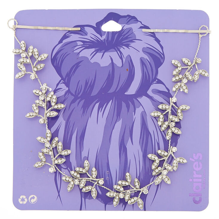 Silver Rhinestone Leaf Hair Swag,