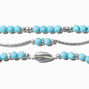 Turquoise Bead &amp; Seashell Bracelet Set - 3 Pack ,