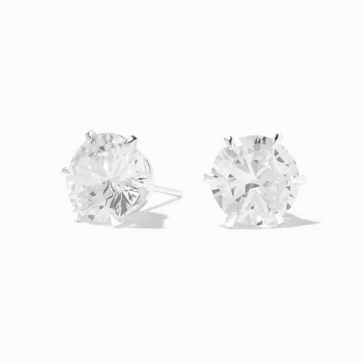 10mm Cubic Zirconia Stud Earrings in Sterling Silver